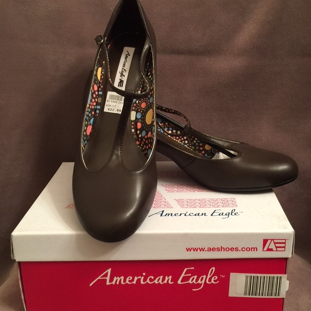 American Eagle Brown Mary Janes 12M